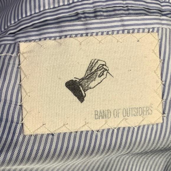 BAND OF OUTSIDERS Size 38 Regular Navy Black Stripe Wool Shawl Lapel Tuxedo - Picture 6 of 12